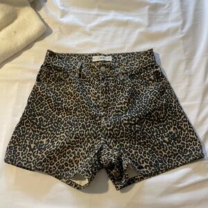 Mango High Waist Brown and Black Shorts